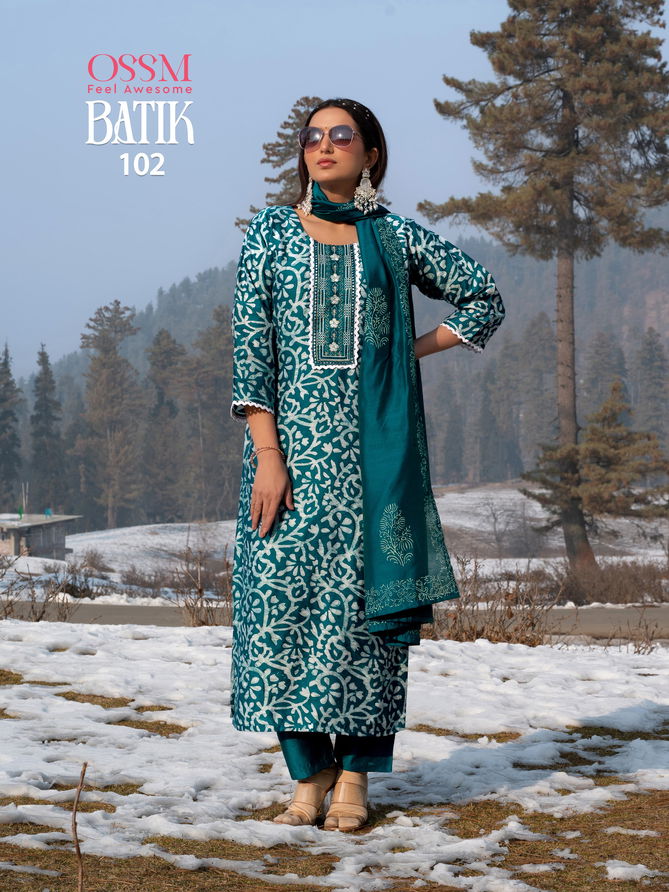 Batik Vol 4 By Ossm Chanderi Printed Kurti With Bottom Dupatta Suppliers In India